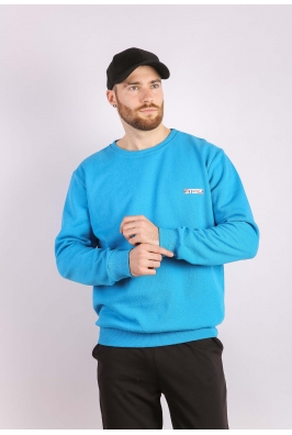 Свитшот мужской бирюзовый 85F541-3 на тонком флисе