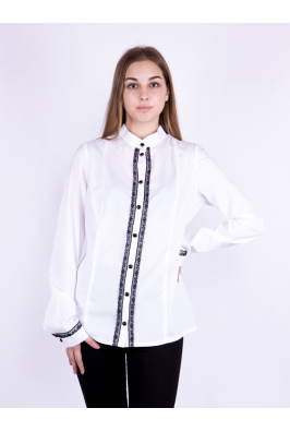 Блуза бело-черная 265P9862
