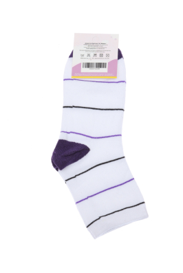 Носки женские бело-фиолетовые 11P504-3