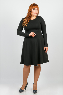 Платье женское черное, пышная юбочка 402F001