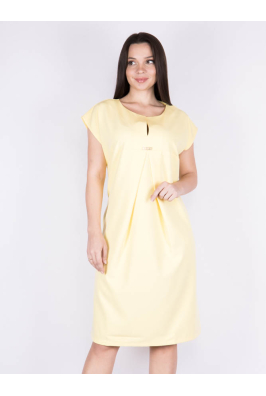 Платье батал светло-желтое  265P011
