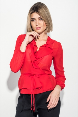 Блузка женская на запах, с оборками 68PD508