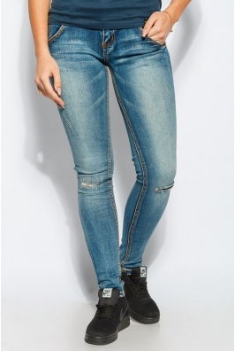 Джинсы женские рваные коленки 928K001