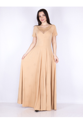 Платье бежево-золотое 265P076