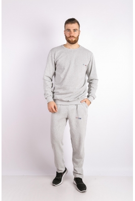 Свитшот мужской светло-серый 85F558-4 на тонком флисе