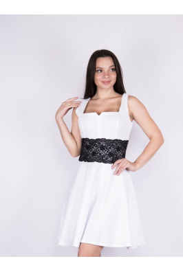 Платье бело-черное 265P9312-1