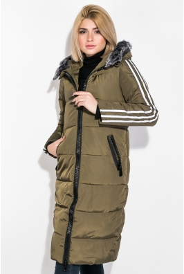 Пальто женское зимнее с лампасами 677K006 Пальто женское зимнее с лампасами 677K006