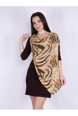 Платье коричнево-бежевое 265P9922-2