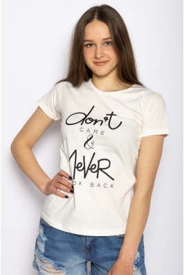 Футболка женская с текстовым принтом 600F013