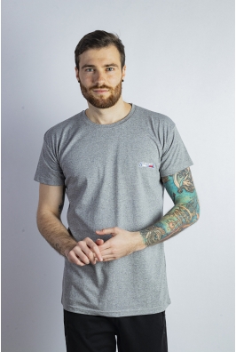 Футболка мужская батал 85F574-3 светло-серая