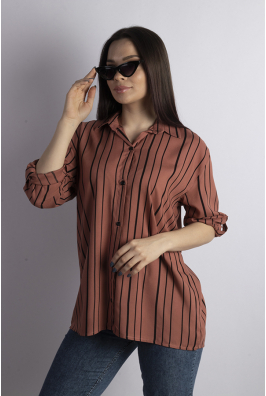 Рубашка женская коричневая 632F022-14