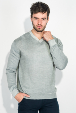Пуловер мужской с контрастным вырезом 50PD458