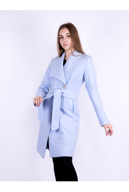 Пальто женское голубое 130P007