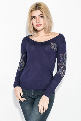 Свитер женский украшенный стразами 81PD302