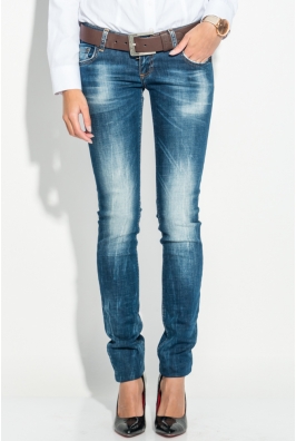 Джинсы женские зауженные потертые 08P122