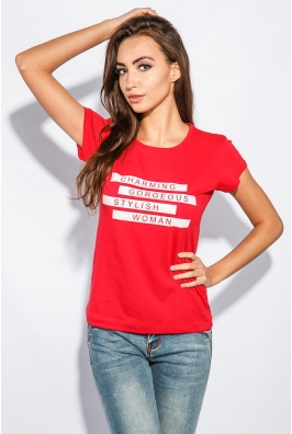 Футболка женская с надписями 211F027-3