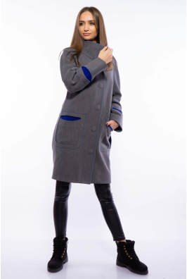 Пальто женское с контрастной строчкой 130P003