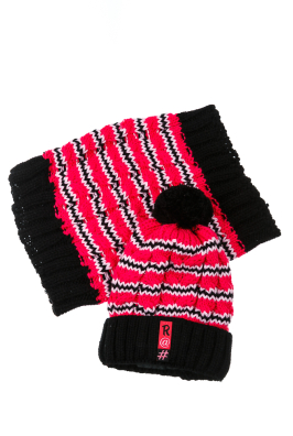 Комплект детский (для девочки) шапка и шарф в полоску 65PG19-047 junior