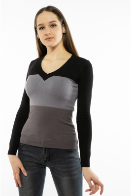 Пуловер женский с V-образным вырезом 618F074