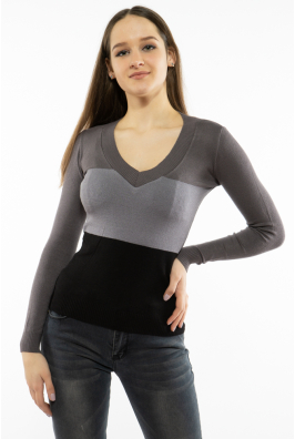 Пуловер женский с V-образным вырезом 618F074