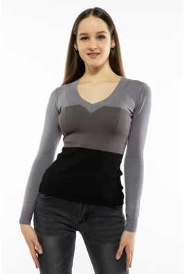 Пуловер женский с V-образным вырезом 618F074