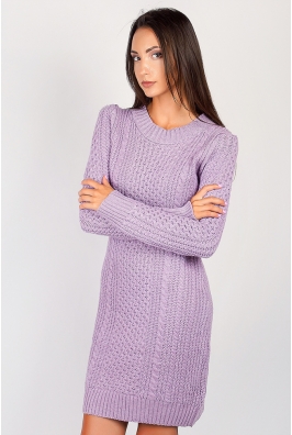 Платье женское вязаное с круглым вырезом 352K001