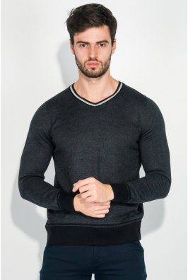 Пуловер мужской с контрастным вырезом 50PD344