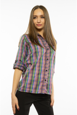 Рубашка женская в цветную клетку 11P400
