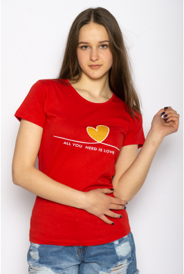 Футболка женская с сердцем 600F021
