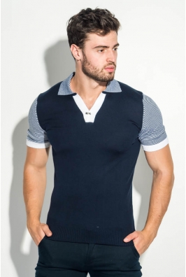 Поло мужское рукава в полоску 50P390