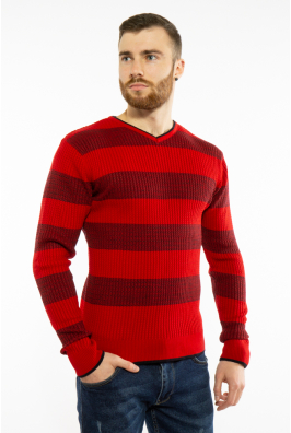 Пуловер в крупную полоску 619F1875