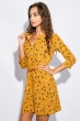 Платье женское цветочное с ремешком 969K002 горчичный Платье женское цветочное с ремешком 969K002 горчичный