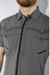 Рубашка в мелкую полоску 199P0228-1 черно-серый