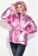 Куртка женская, теплая, короткая 69PD1075 розовый металик