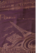 Палантин женский с принтом «Достопримечательности мира» 73PD016 сливовый , башни