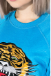 Свитшот женский с нашивкой «Тигр» 82PD919 синий