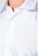 Рубашка мужская однотонная с перламутровым узором 50P043 белый