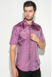 Рубашка мужская однотонная с перламутровым узором 50P043 фиолетовый