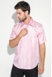 Рубашка мужская однотонная с перламутровым узором 50P043 розовый