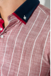 Рубашка мужская двойной воротник, принт полоска 50P2018-3 сине-бордовый