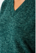 Пуловер женский с рукавом, собранным по манжету 64PD274 зеленый меланж