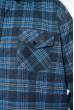 Рубашка в клетку 201P019 темно-серый / голубой