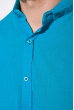 Деловая однотонная рубашкка 511F018 бирюзовый