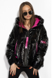 Стильная стеганая куртка 120PST024 черно-розовый