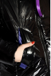 Стильная стеганая куртка 120PST024 черно-фиолетовый