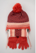 Комплект детский (для девочки) шапка, шарф и перчатки 120PTEM50131 junior кораллово-синий