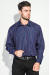 Рубашка мужская в полоску, с карманом 50PD869-41 темно-синий / полоска