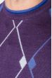Джемпер мужской с геометрическим орнаментом 50PD484 темно-фиолетовый