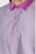 Мужская рубашка с контрастным воротничком 120PAR195-4 бело-сиреневый