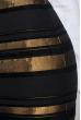 Юбка женская приталенная, в полоску 68PD541 фисташково-черный